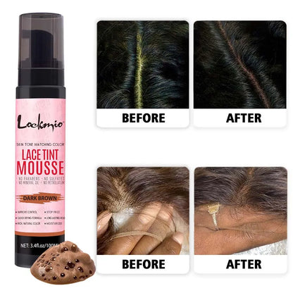 Wig Tint Foam for Lace Front Dyeing Mousse Natural Quick Dry Grid Invisible Color Hair Spray for Toupees