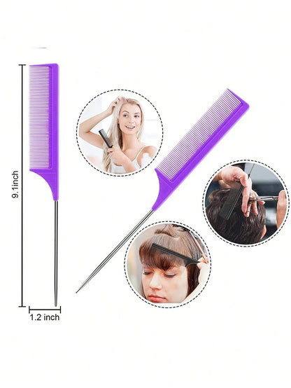 3pcs styling comb set with triple tear hair brush mouse tail comb edge brush,salon hair styling tool Special for real hair wigs