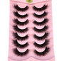 Mink Lashes Natural Look False Eyelashes Wispy Cat Eye Lashes Fluffy 3D Mink Lashes Natural Fake Lashes Strip Lashes Pack 7Pairs