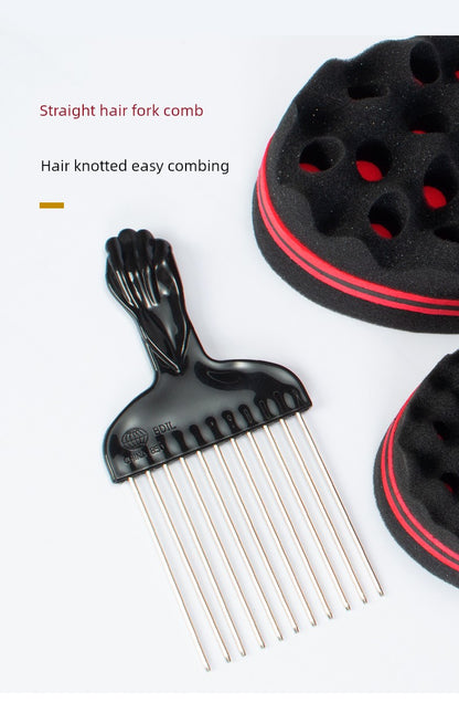 Black Hot Sponge Care Tool Comb Hair Shovel Curly Hair Rub Head Wipe Hair Barber Shop Supplies Small Particles