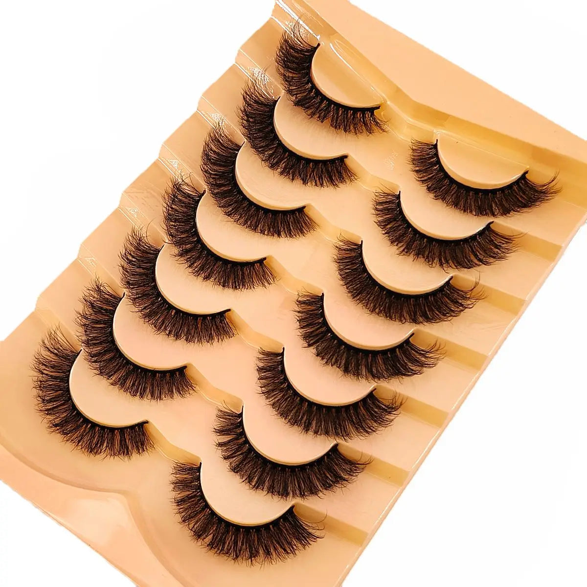 New 7 Pairs Mink Lashes Natural Look False Eyelashes Wispy Cat Eye Lashes Fluffy 3D Mink Lashes Natural Fake Lashes Strip Lashes