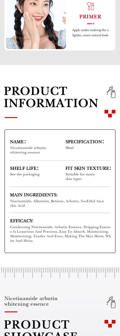 SADOER Arbutin Face Serum Moisturizing Nourishing Firming Brightening Face Serum Facial Essence Skin Care Products