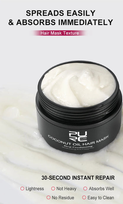 PURC Coconut Oil Hair Mask Repair Damaged Frizz Smoothing Nourishing Keratin Hair Treatments Masks Hair Care Products