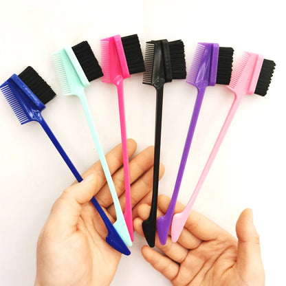 10PCS Multicolor Double Sided 3 in 1 Edge Control Hair Comb Hair Styling Eyebrow Combing Hair Brush Hairdressing Beauty Tools