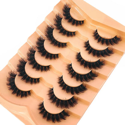 New 7 Pairs Mink Lashes Natural Look False Eyelashes Wispy Cat Eye Lashes Fluffy 3D Mink Lashes Natural Fake Lashes Strip Lashes