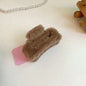 Cute Square Plush Hair Claw Ponytail Holder Korean Style Hair Clip Grab Clip Hair Accessories Large Shark Clip Streetwear