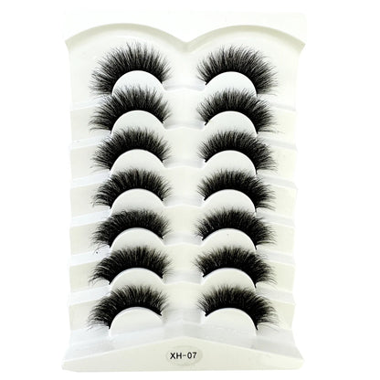 NEW 7Pairs Cat Eye Lashes Faux Mink Eyelashes Natural long Full Strip Lashes Winged End Eye Elongated Fake Lashes Soft Eyelashes