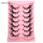 NEW 7Pairs Cat Eye Lashes Faux Mink Eyelashes Natural long Full Strip Lashes Winged End Eye Elongated Fake Lashes Soft Eyelashes