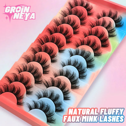 Lashes 5/10 Pairs 3D Mink Lashes Fluffy Soft Wispy Volume Natural long E-girls False Eyelashes Eye Lashes Reusable lashes Makeup