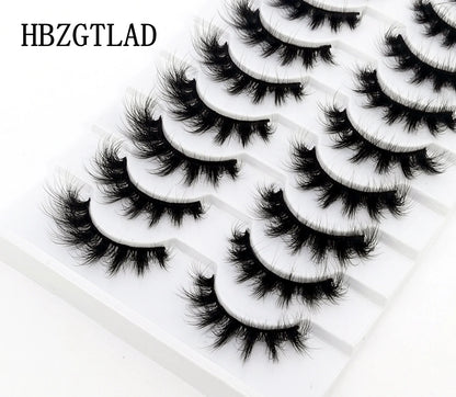 10 pairs Lashes Fluffy Soft Russian volumes Mink Lashes 3D Mink Eyelashes Lashes Reusable Fluffy False Lashes russian extensions