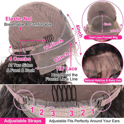 32 Inch Highlight Lace Front Wig Human Hair 1B/30 Body Wave Ombre Lace Front Wig Human Hair 13x6 Lace Frontal Wigs 180 Density