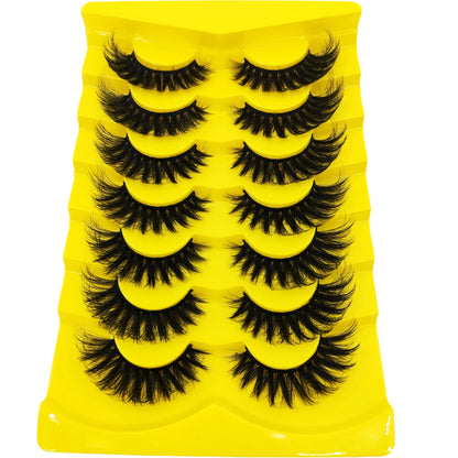 7 Pairs Russian Strip Lashes DD Curl Lashes Pack Fluffy False Lashes russian Lashes Pack Fluffy False Lashes russian extensions