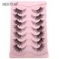 NEW 7Pairs Cat Eye Lashes Faux Mink Eyelashes Natural long Full Strip Lashes Winged End Eye Elongated Fake Lashes Soft Eyelashes