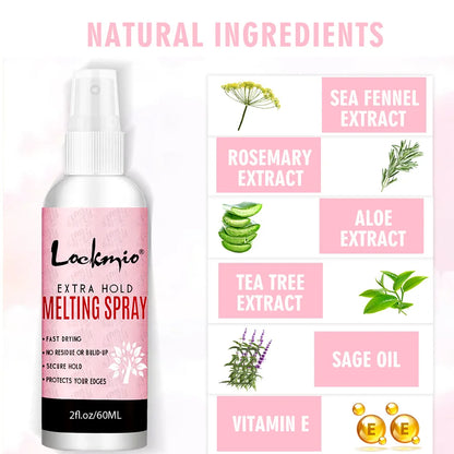 LOCKMIO 60ML Fast Dry Melting Spray Lace Glue Adhesive Long Lasting Hold Wig Mesh Adhesive Cosplay Wig Installation Fixing Agent