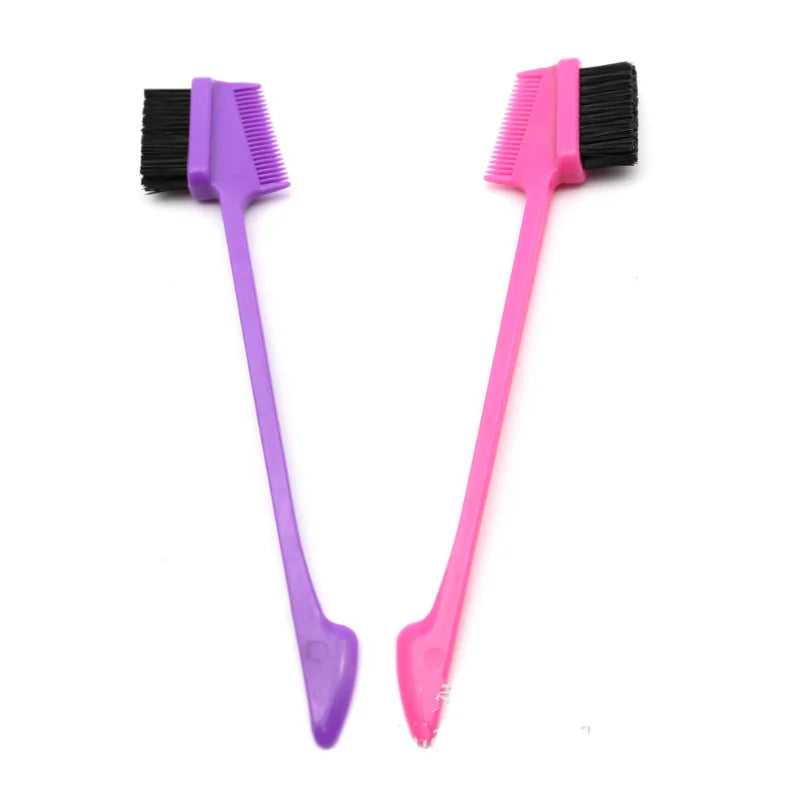 10PCS Multicolor Double Sided 3 in 1 Edge Control Hair Comb Hair Styling Eyebrow Combing Hair Brush Hairdressing Beauty Tools