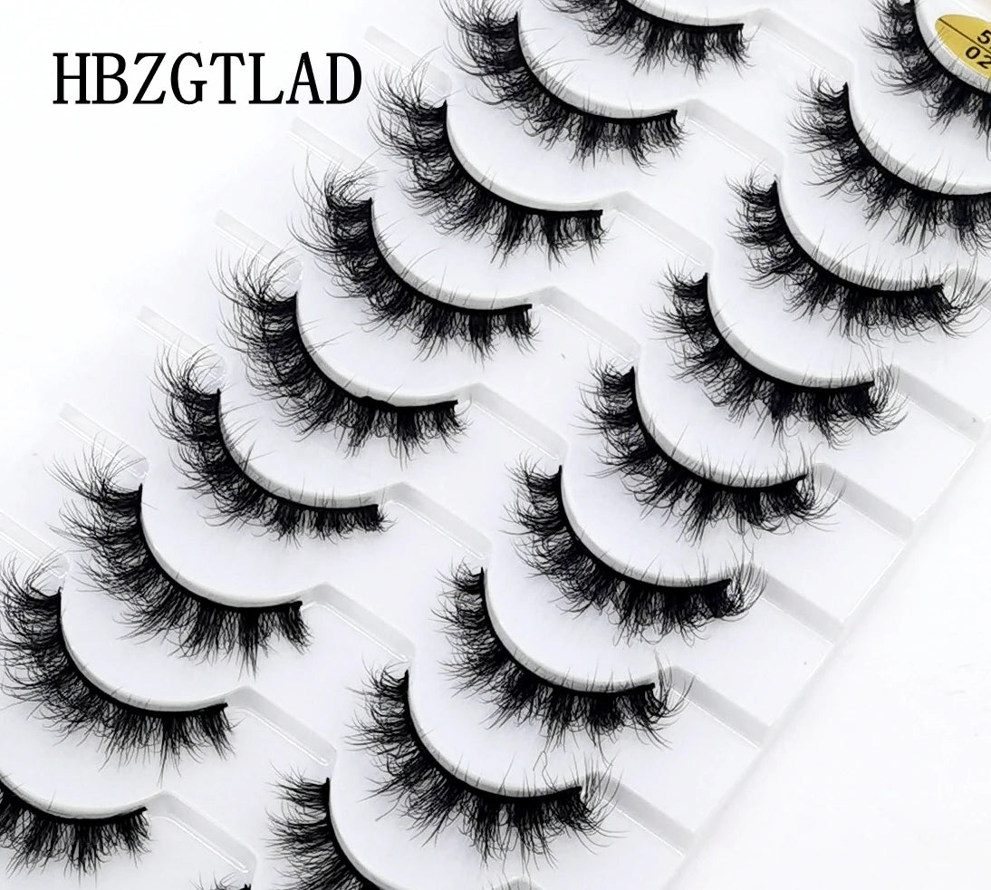 10 pairs Lashes Fluffy Soft Russian volumes Mink Lashes 3D Mink Eyelashes Lashes Reusable Fluffy False Lashes russian extensions