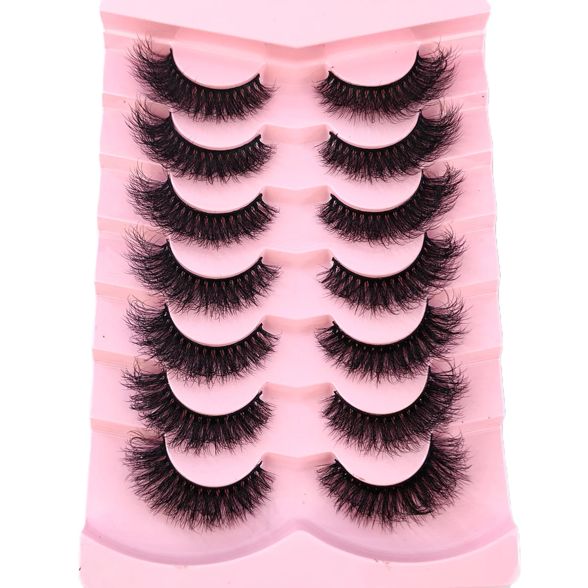 New 7 Pairs Mink Lashes Natural Look False Eyelashes Wispy Cat Eye Lashes Fluffy 3D Mink Lashes Natural Fake Lashes Strip Lashes
