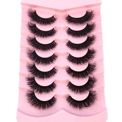 New 7 Pairs Mink Lashes Natural Look False Eyelashes Wispy Cat Eye Lashes Fluffy 3D Mink Lashes Natural Fake Lashes Strip Lashes
