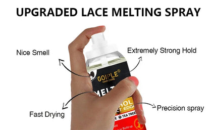 GOIPLE Melting Spray Glue for Lace Front Wig Tint Mousse Foam Waterproof Hair Extension Bond Adhesive Wax Stick Edge Control Gel