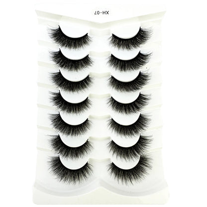 NEW 7Pairs Cat Eye Lashes Faux Mink Eyelashes Natural long Full Strip Lashes Winged End Eye Elongated Fake Lashes Soft Eyelashes
