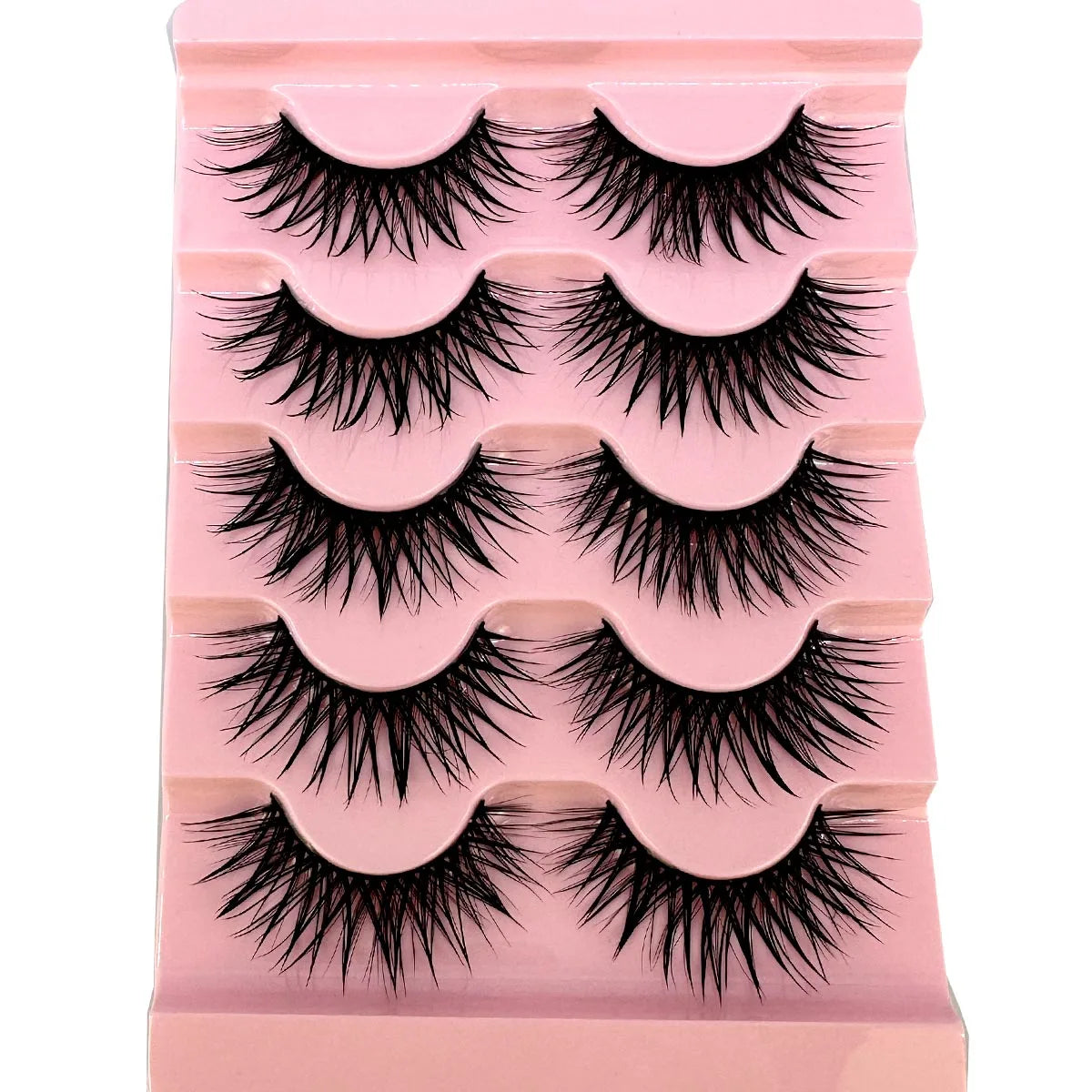 NEW 5Pairs Cosplay Anime Eyelashes Makeup Women Manga Lashes Dramatic Fairy Clusters False Lashes Wet Look Fake Lashes
