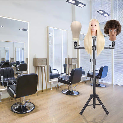 Multifunction Three Holders Wig Stand Wig Tripod Wig Mannequin Head Stand For Canvas Block Mannequin Head / Training Doll Head
