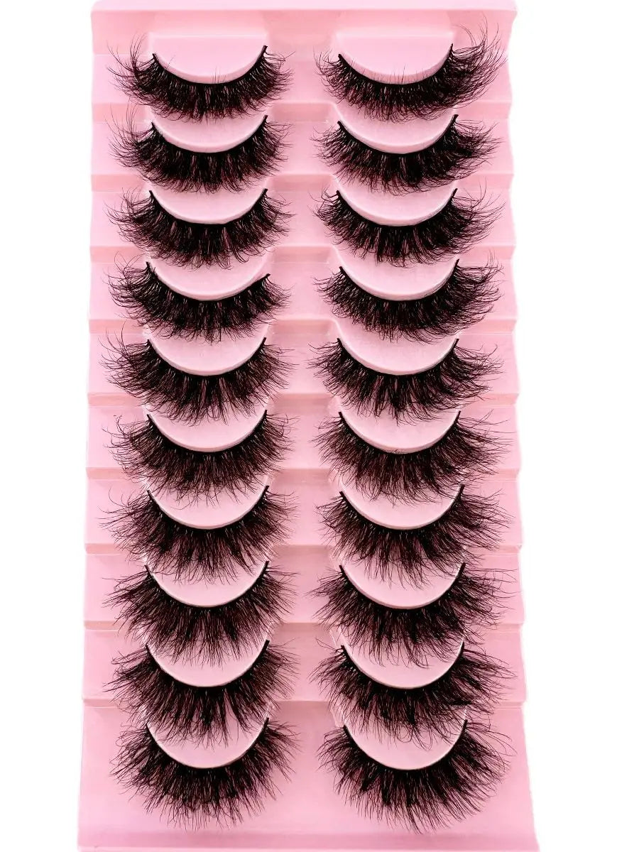 10Pairs 8D Mink Lashes Natural Mink False Eyelashes Dramatic Volume Fake Eyelash Extension Faux Cils Wholesale Makeup Tool