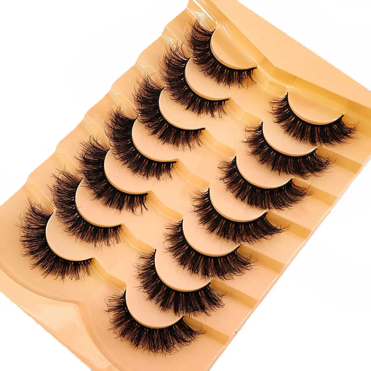 New 7 Pairs Mink Lashes Natural Look False Eyelashes Wispy Cat Eye Lashes Fluffy 3D Mink Lashes Natural Fake Lashes Strip Lashes