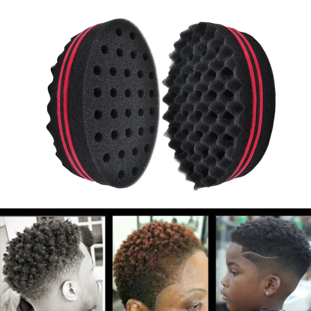 New Double-Sided Magic Twisted Hairbrush Sponge Fashion Styling Oval Dual Use Perforated Curly Sponge Wave Roll Washable Tool