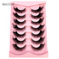 NEW 7Pairs Cat Eye Lashes Faux Mink Eyelashes Natural long Full Strip Lashes Winged End Eye Elongated Fake Lashes Soft Eyelashes