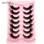 NEW 7Pairs Cat Eye Lashes Faux Mink Eyelashes Natural long Full Strip Lashes Winged End Eye Elongated Fake Lashes Soft Eyelashes
