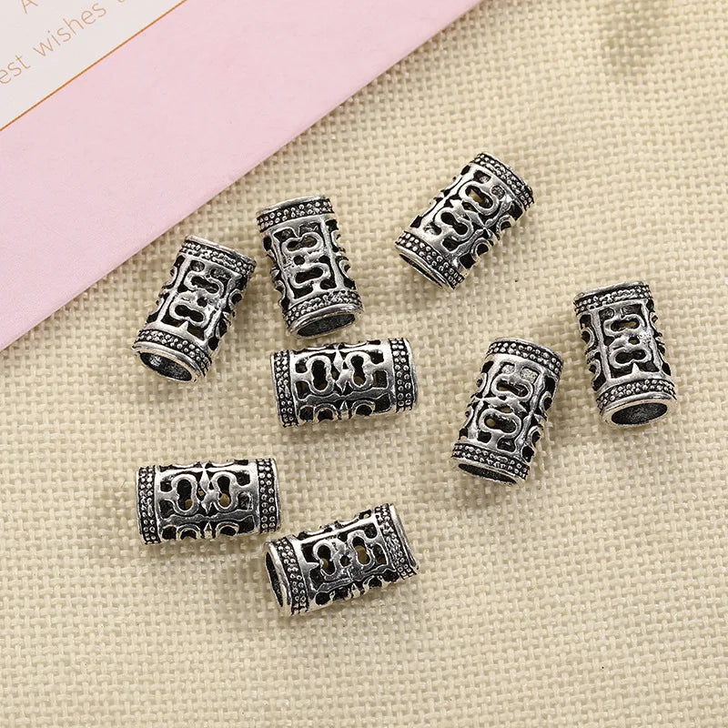 5Pcs/bag Metal Hair Braid Rings Dreadlock Beads Cuffs Tubes 3D Charms Dreadlock Dread Hair Braids Jewelry Decoration Accessories