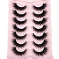 Mink Lashes Natural Look False Eyelashes Wispy Cat Eye Lashes Fluffy 3D Mink Lashes Natural Fake Lashes Strip Lashes Pack 7Pairs