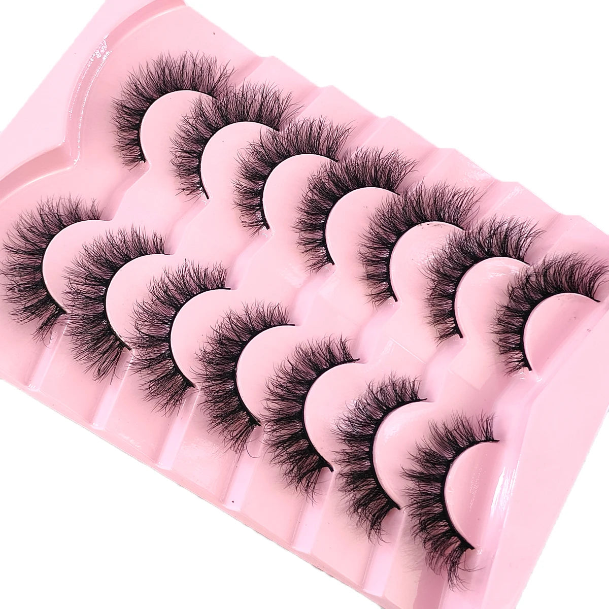 New 7 Pairs Mink Lashes Natural Look False Eyelashes Wispy Cat Eye Lashes Fluffy 3D Mink Lashes Natural Fake Lashes Strip Lashes