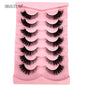 NEW 7Pairs Cat Eye Lashes Faux Mink Eyelashes Natural long Full Strip Lashes Winged End Eye Elongated Fake Lashes Soft Eyelashes
