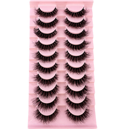 10Pairs 8D Mink Lashes Natural Mink False Eyelashes Dramatic Volume Fake Eyelash Extension Faux Cils Wholesale Makeup Tool