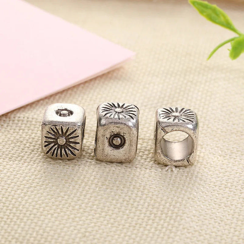 5Pcs/bag Metal Hair Braid Rings Dreadlock Beads Cuffs Tubes 3D Charms Dreadlock Dread Hair Braids Jewelry Decoration Accessories