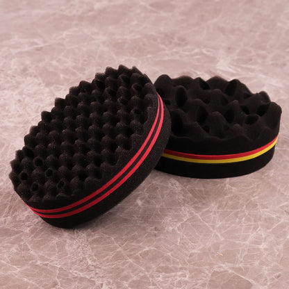 1pcs double-sided magic twist brush sponge hair salon styling oval dual-use perforated curly hair sponge wave hair tool