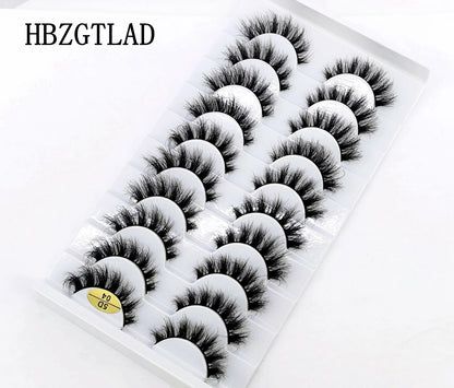 10 pairs Lashes Fluffy Soft Russian volumes Mink Lashes 3D Mink Eyelashes Lashes Reusable Fluffy False Lashes russian extensions