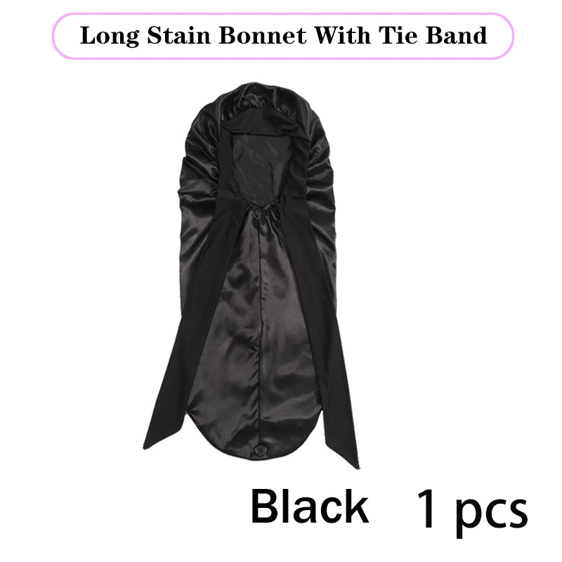 Leopard Print Satin Sleep Cap For Long Hair And Dreadlock Extra Large Silky Bonnet With Long Wide Tie For Women Sleeping Bonnet