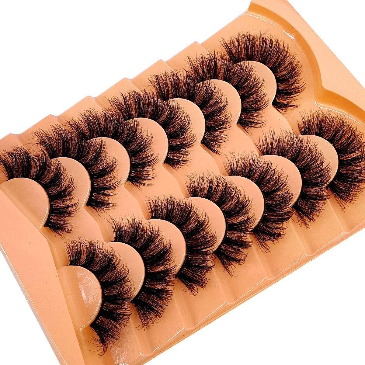 Mink Lashes Natural Look False Eyelashes Wispy Cat Eye Lashes Fluffy 3D Mink Lashes Natural Fake Lashes Strip Lashes Pack 7Pairs