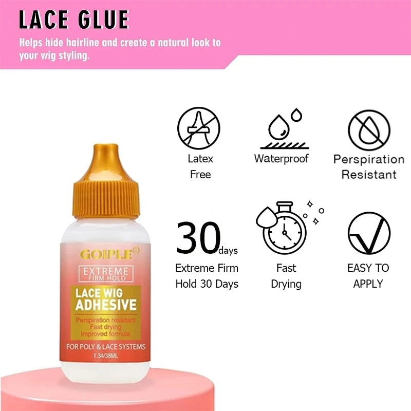GOIPLE Melting Spray Glue for Lace Front Wig Tint Mousse Foam Waterproof Hair Extension Bond Adhesive Wax Stick Edge Control Gel