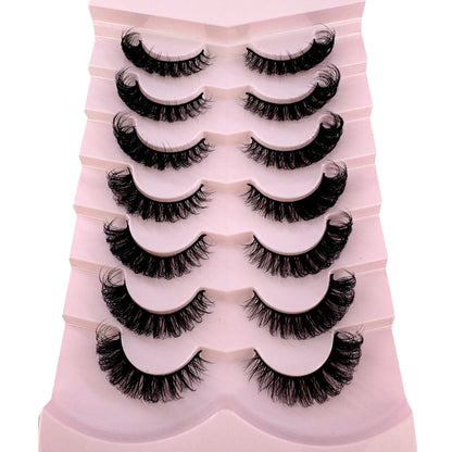 7 Pairs Russian Strip Lashes DD Curl Lashes Pack Fluffy False Lashes russian Lashes Pack Fluffy False Lashes russian extensions