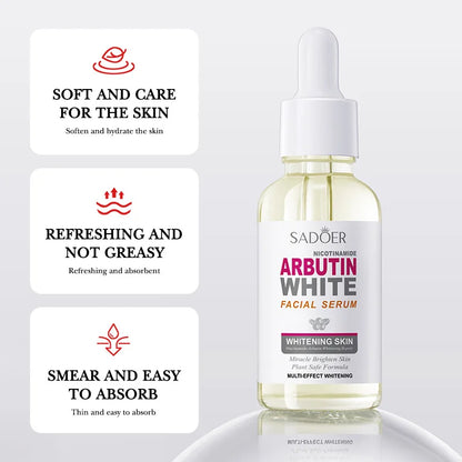 SADOER Arbutin Face Serum Moisturizing Nourishing Firming Brightening Face Serum Facial Essence Skin Care Products