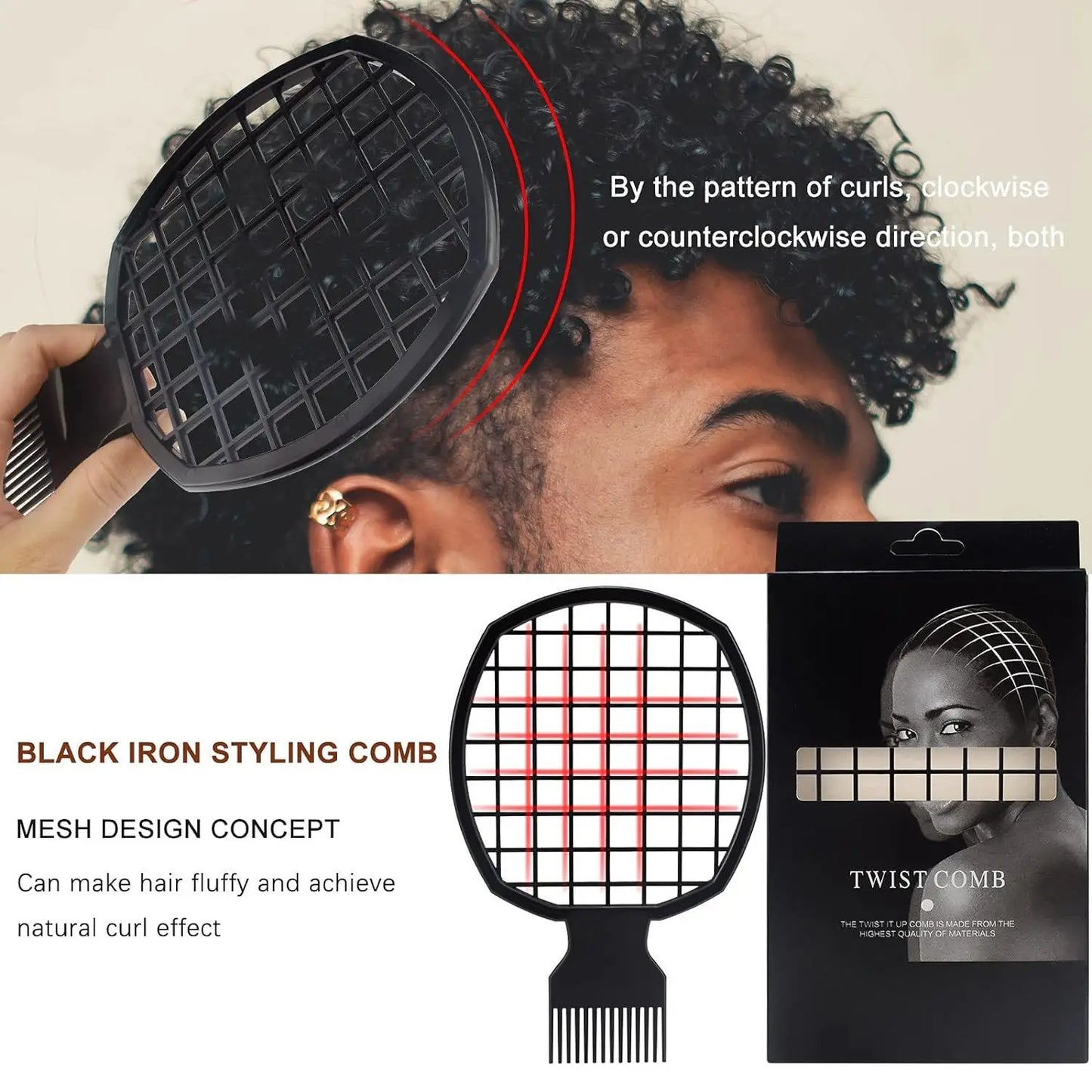 Barber Shop Men Hair Braider Twist Sponge Gloves African Hair Styling Fork Comb Hair Curls Foam For Salon Hairdressing Tools