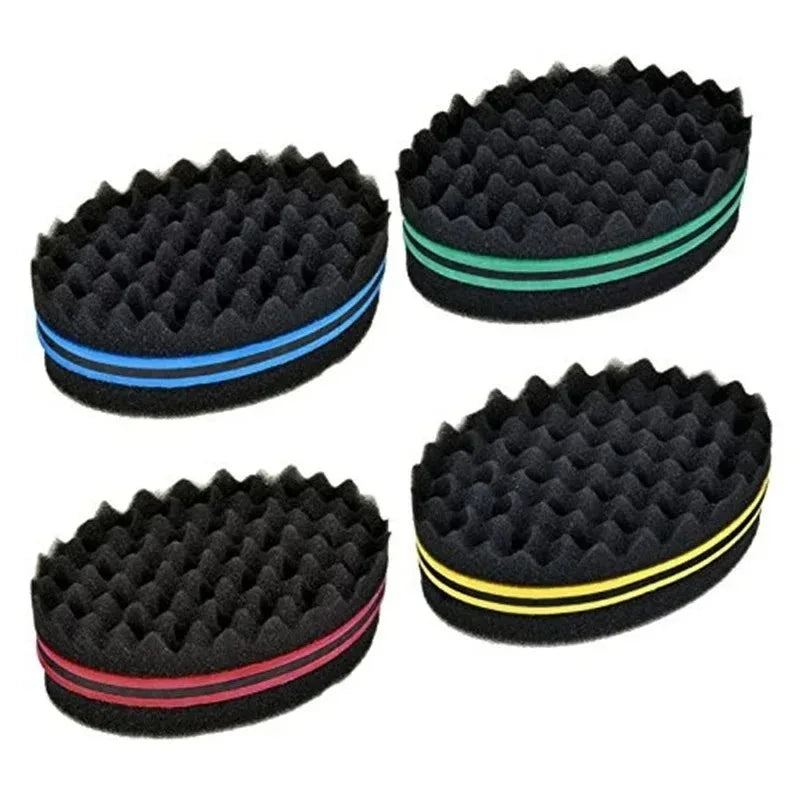 New Double-Sided Magic Twisted Hairbrush Sponge Fashion Styling Oval Dual Use Perforated Curly Sponge Wave Roll Washable Tool